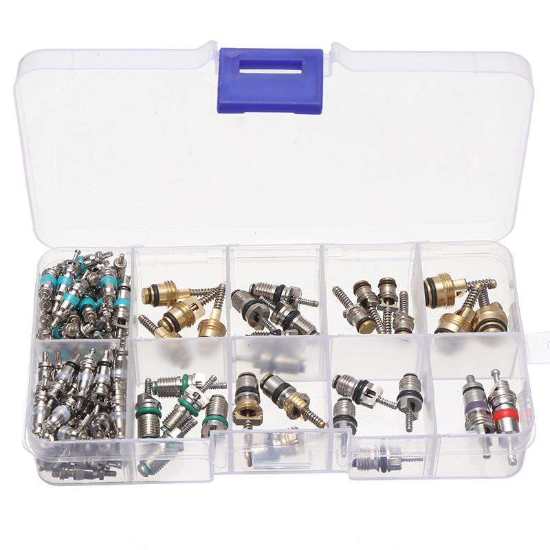 100 teile/schachtel Auto Auto AC A/C Ventileinsatz für R134A Klimaanlage Ventile Sortiment Kit