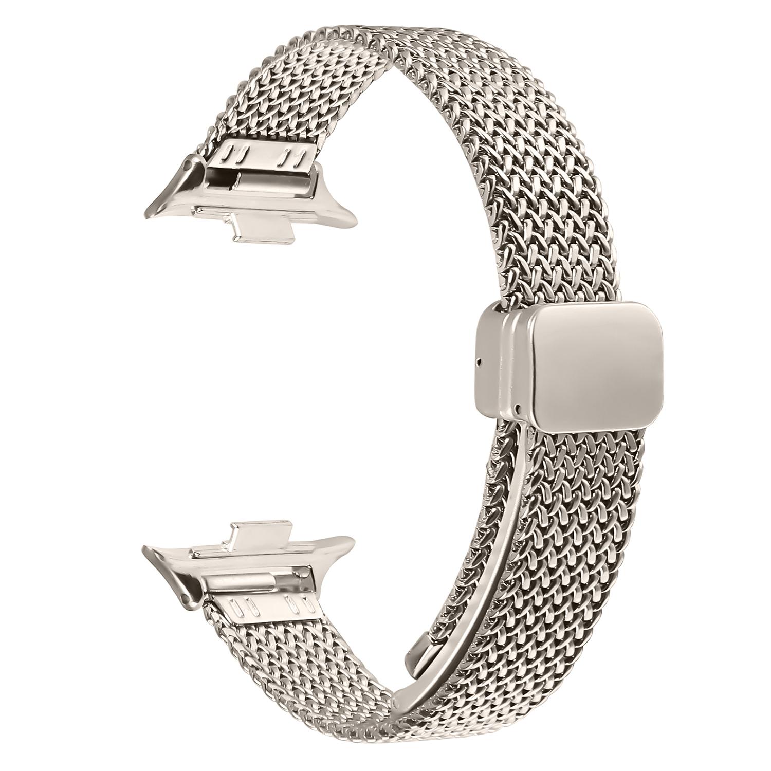 

For Xiaomi Redmi Watch 4 Milanese Watch Band Herringbone Stainless Steel Electroplated Wrist Strap Starlight