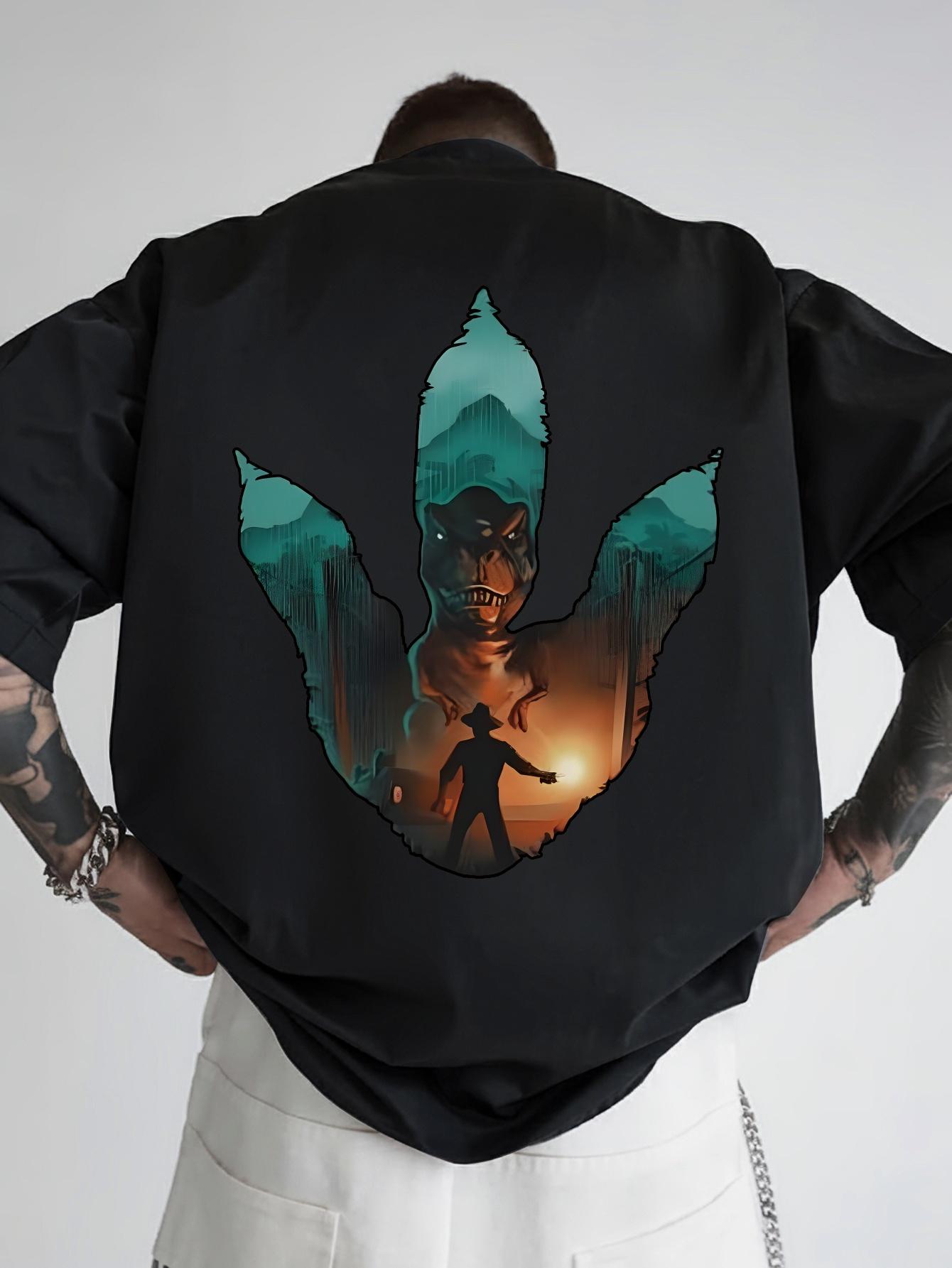 Graphic T-shirt with Fun Back Print - Casual Crew Neck S