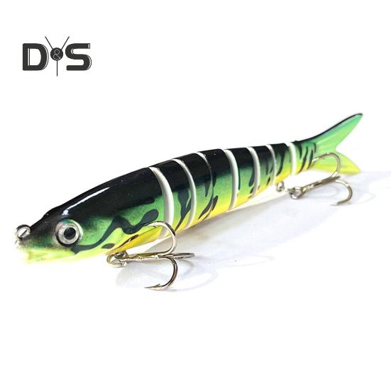 13.5CM/19G Multi-Jointed Fishing Lure with Hooks Slow Sinking 8-Section Swimbait Bionic Hard Artificial Bait Freshwater Saltwater Fishing Accessories