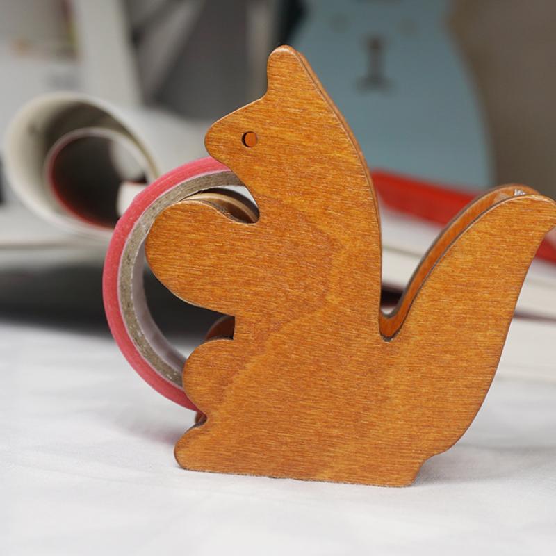 Holzbandabroller Schreibtisch-Klebebandabroller Tierform Eichhörnchen Wal Design Ergonomischer Bandhalter Für Büro Zuhause Schule