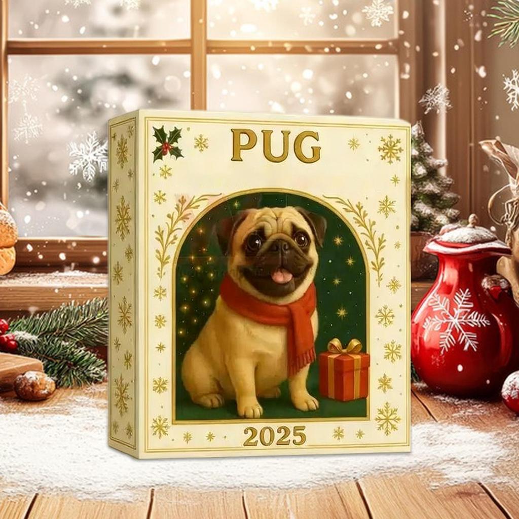 Dog Christmas Advent Calendar 2D Acrylic Ornaments Home Farmhouse Wall Hanging Decor Holiday Countdown Gifts for Dog Lovers