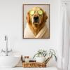 Süßer Hund auf der Toilette Lustiges Tier Badezimmer Poster Drucke Leinwandbild Moderne Wandkunst Bilder Dusche Heimdekoration