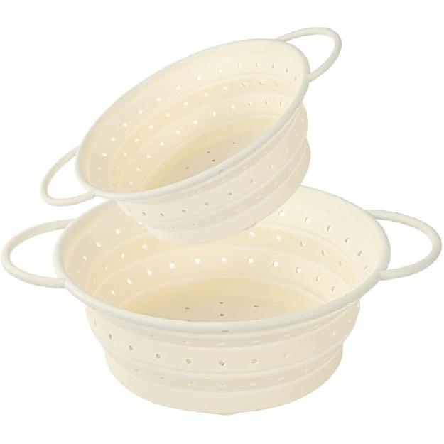 Kkioiome Strainers and Colanders, Silicone Collapsible Sink Collander, 13in, Strainers and Colanders for Kitchen, Large Drainer for Vegetable, Food,