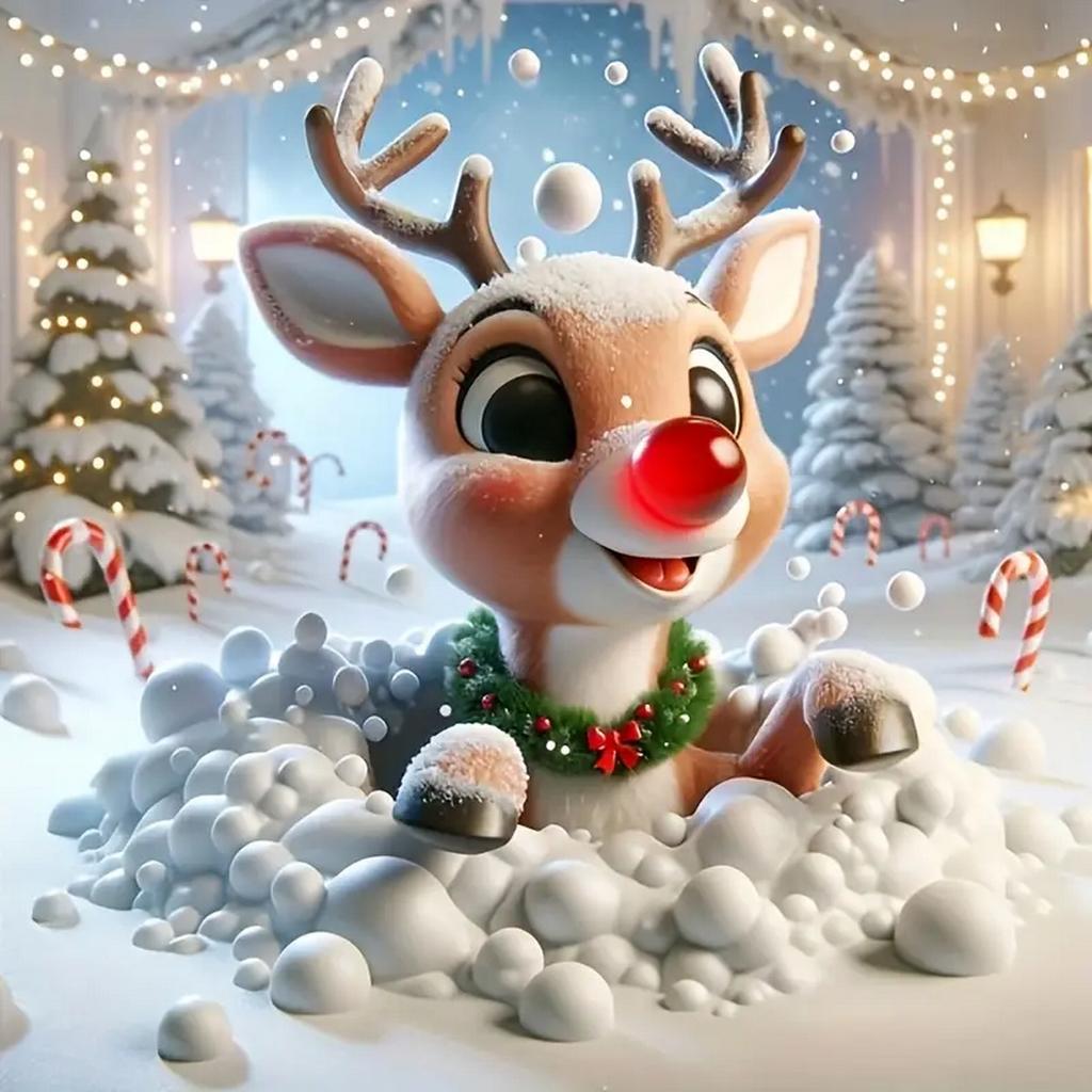 DIY Full Round Diamond Paint Křížový steh Veselé Vánoce Santa Claus Sněhulák Domácí dekorace Umění Diamantová malba 5D Diamantová umělecká malba