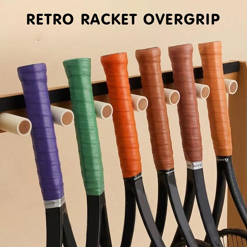 Vintage Color Sports Racket Overgrips Anti Slip Sticky Sweat Absorption Soft Shock Absorption Tennis Badminton Daily Training