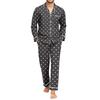 Men's Pajama Set with Long Sleeve Shirt and Pants, Loose Comfortable Sleepwear for Bedtime