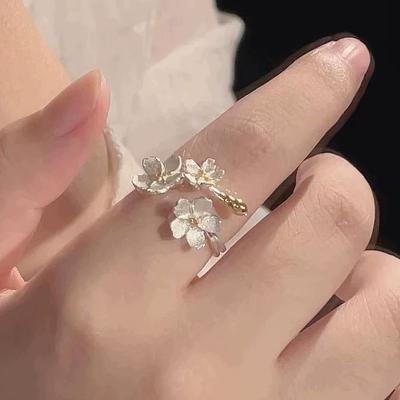 Unieke Delicate Bloeiende Verstelbare Ringen voor Vrouwen Zilverkleurig Minimalistische Vingerring Verlovingssieraad Vrouwelijke Gift