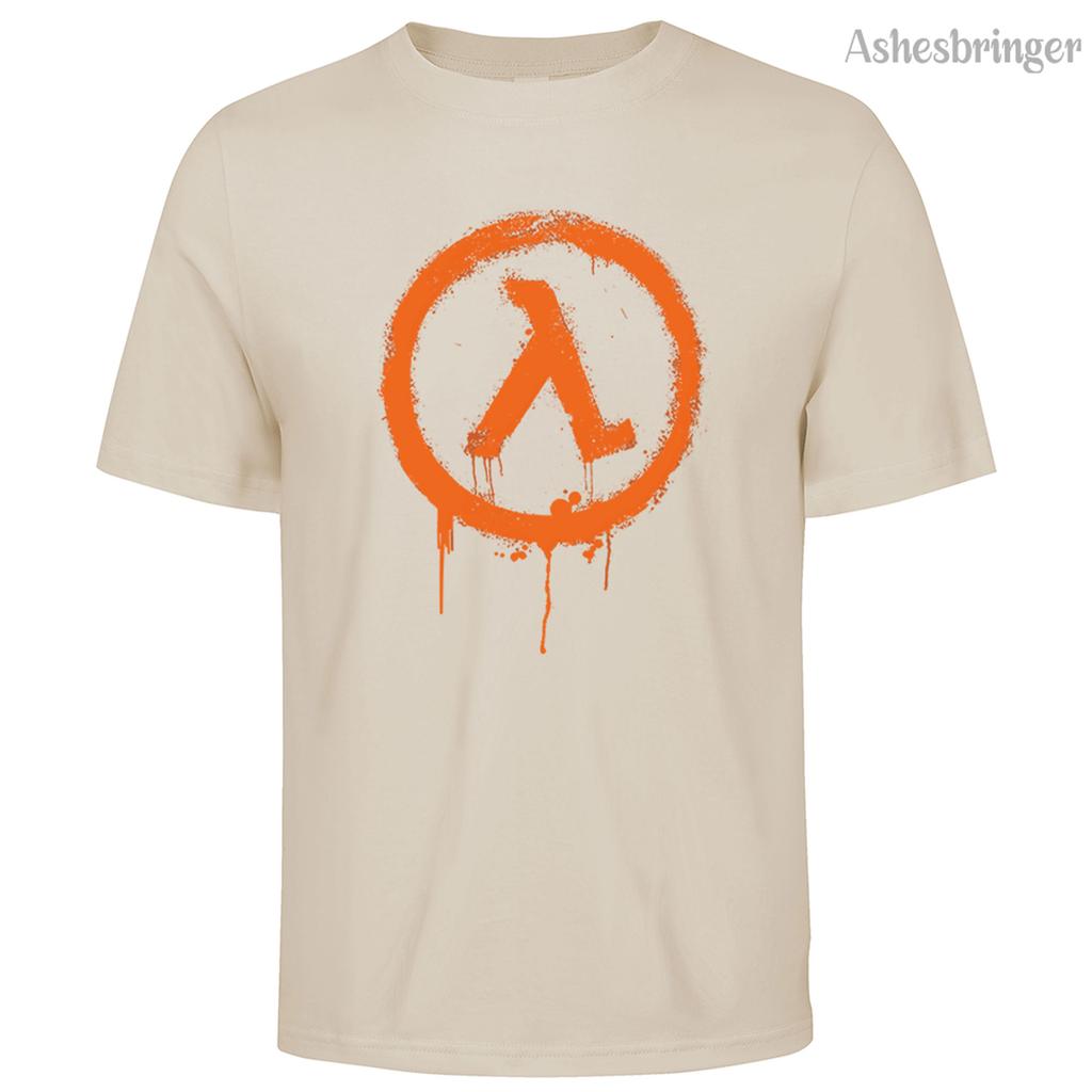 Men's Cotton Crew Neck Half Life Graphic Print T-Shirt Street Casual Style Tops For Men and Women