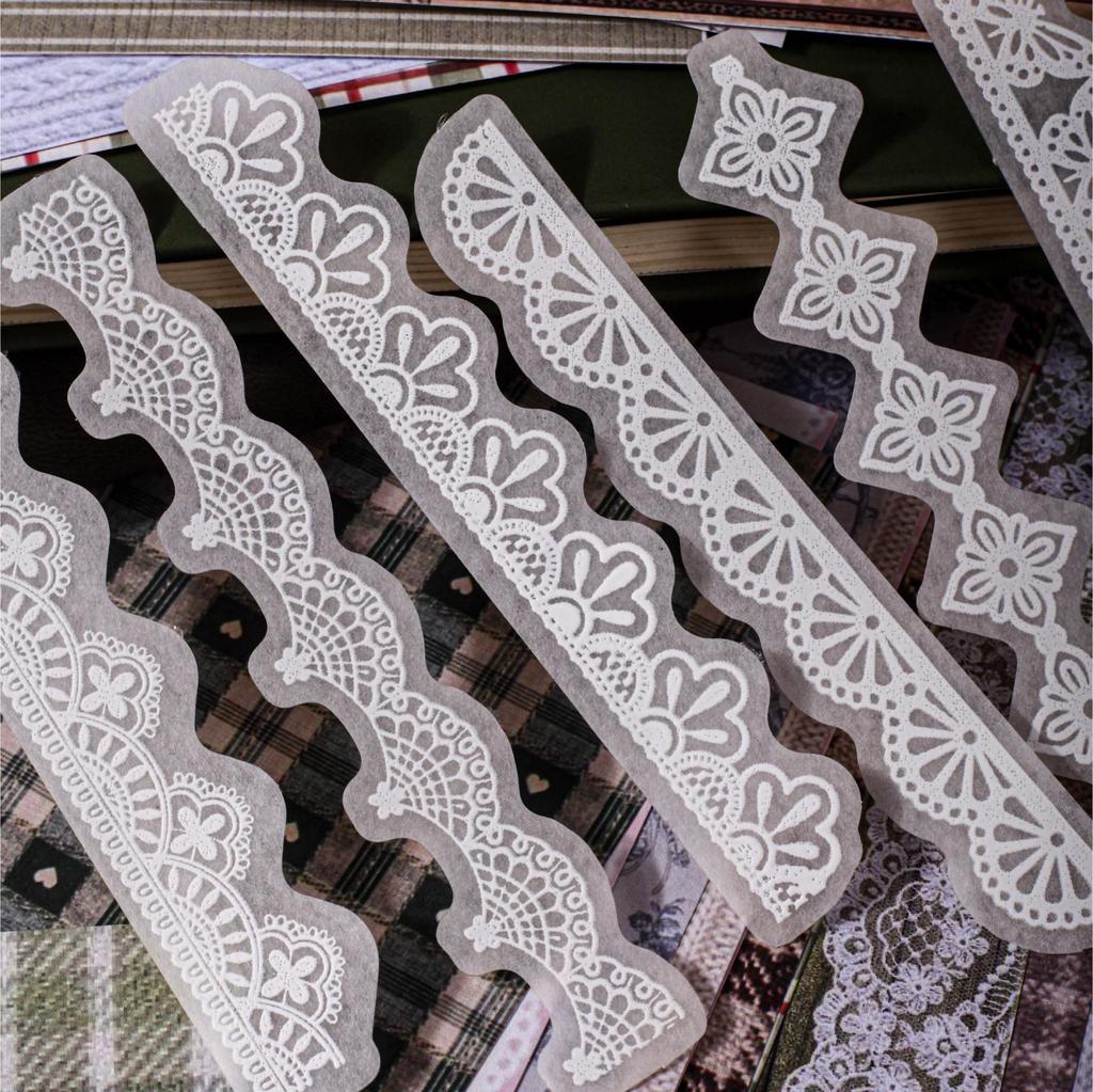 Retro Story Lace Dance Series Journaling Collage Set – 4 Material Types