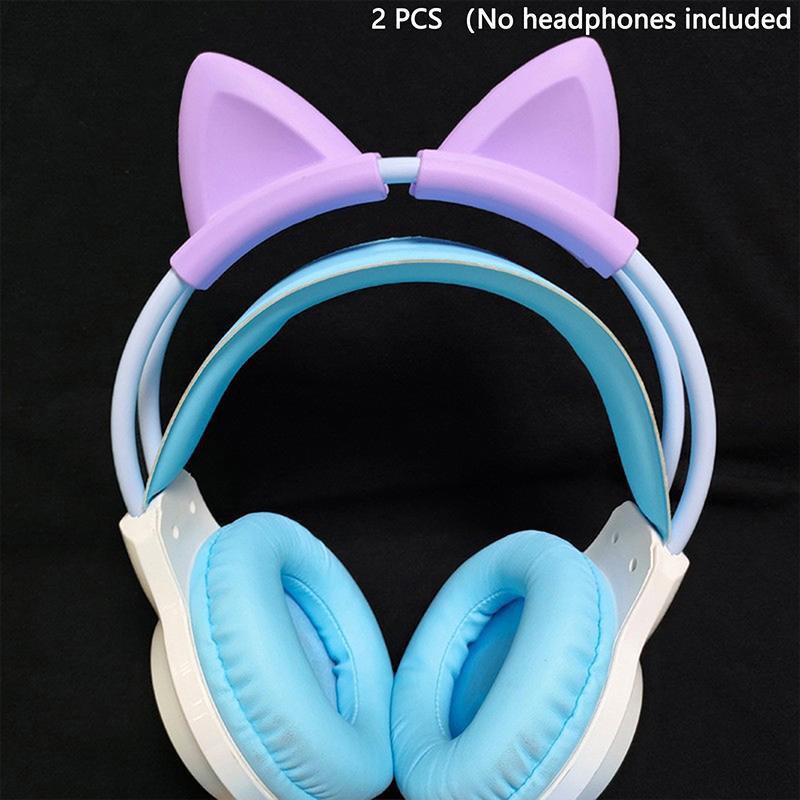 

2PCS Cat Ear For Earphone Gaming Headsets Attachment Stereo Headset Decoration Lightweight Silicone Pendant