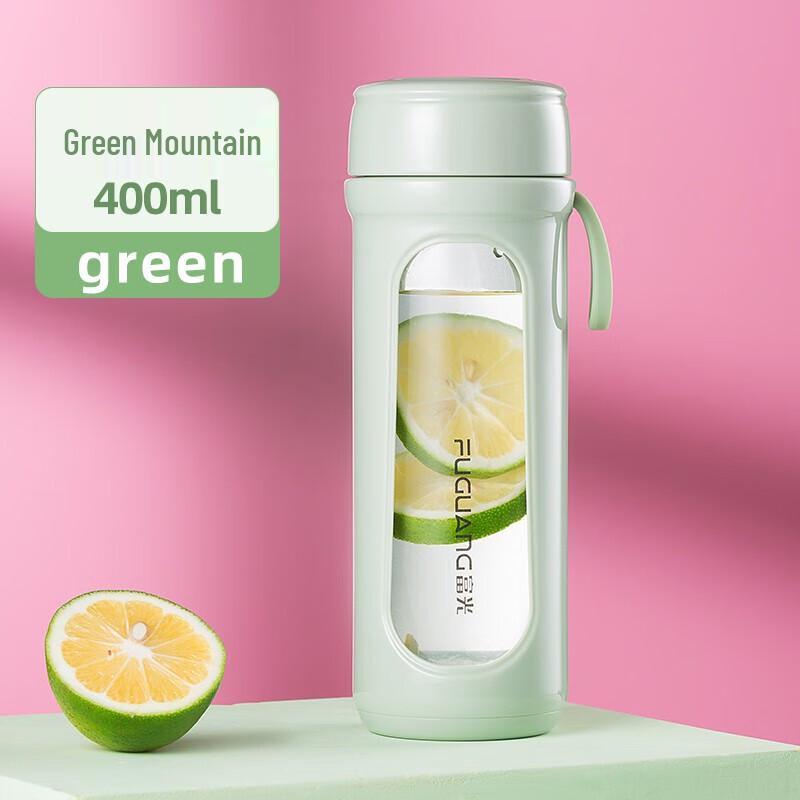 FUGUANG Anti-Drop High Borosilicate Glass Water Bottle