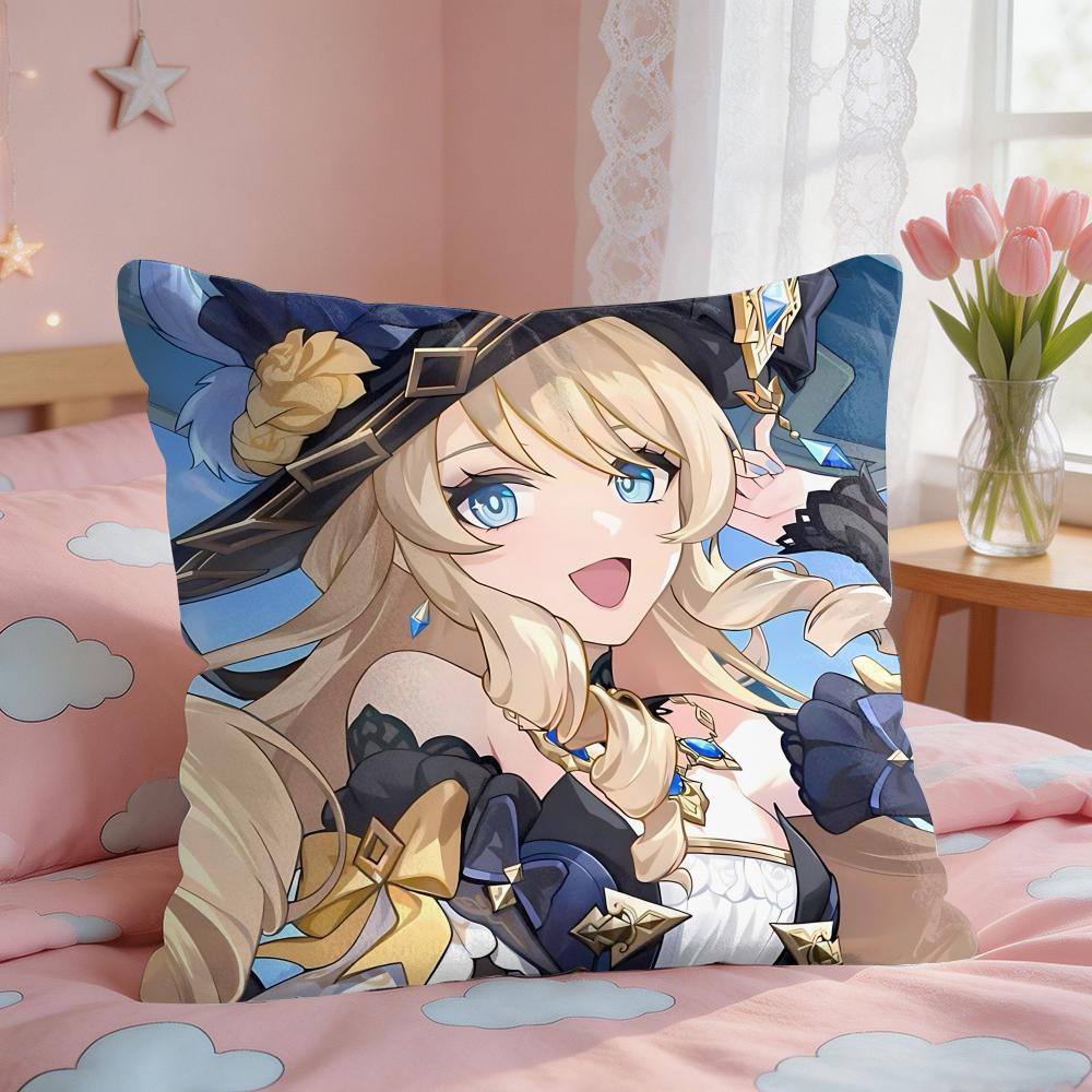 Navia Genshin Impact Cushion Cover Square Short Plush Pillow Case Living Room Sofa Home Decor Funda X