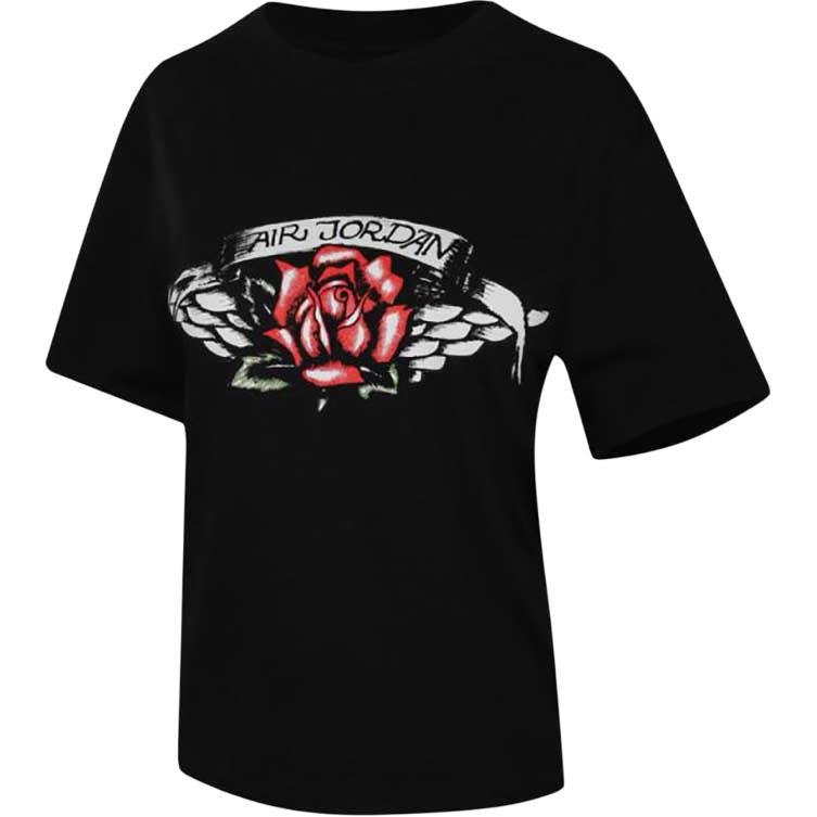 Jordan T Shirts Women s Black Crew Neck Moderate HV0219-010 M