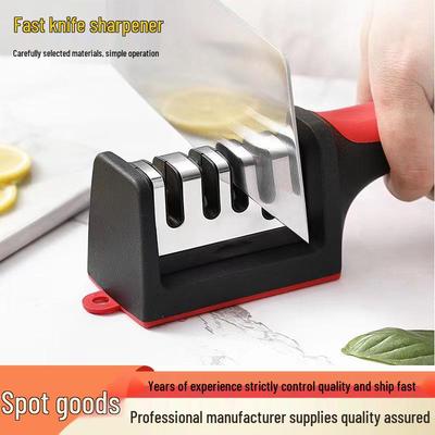 Multi-Functional Kitchen Knife & Scissors Sharpener with Fine Grinding Stone - High-Efficiency Manual Sharpening Tool