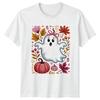Cute Little Ghost Pink Bow Unisexs TShirt Autumn Ghost Halloween Halloween Gift