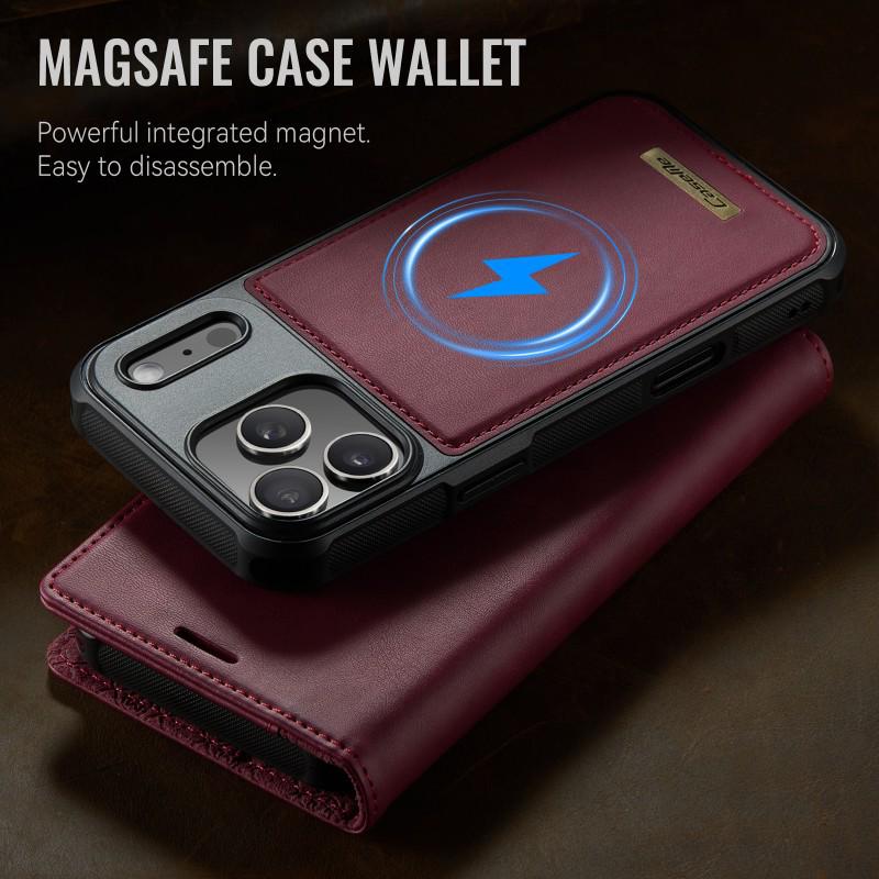 Magnetic Leather Wallet Case for iPhone 16/17 Pro Max (MagSafe Compatible)