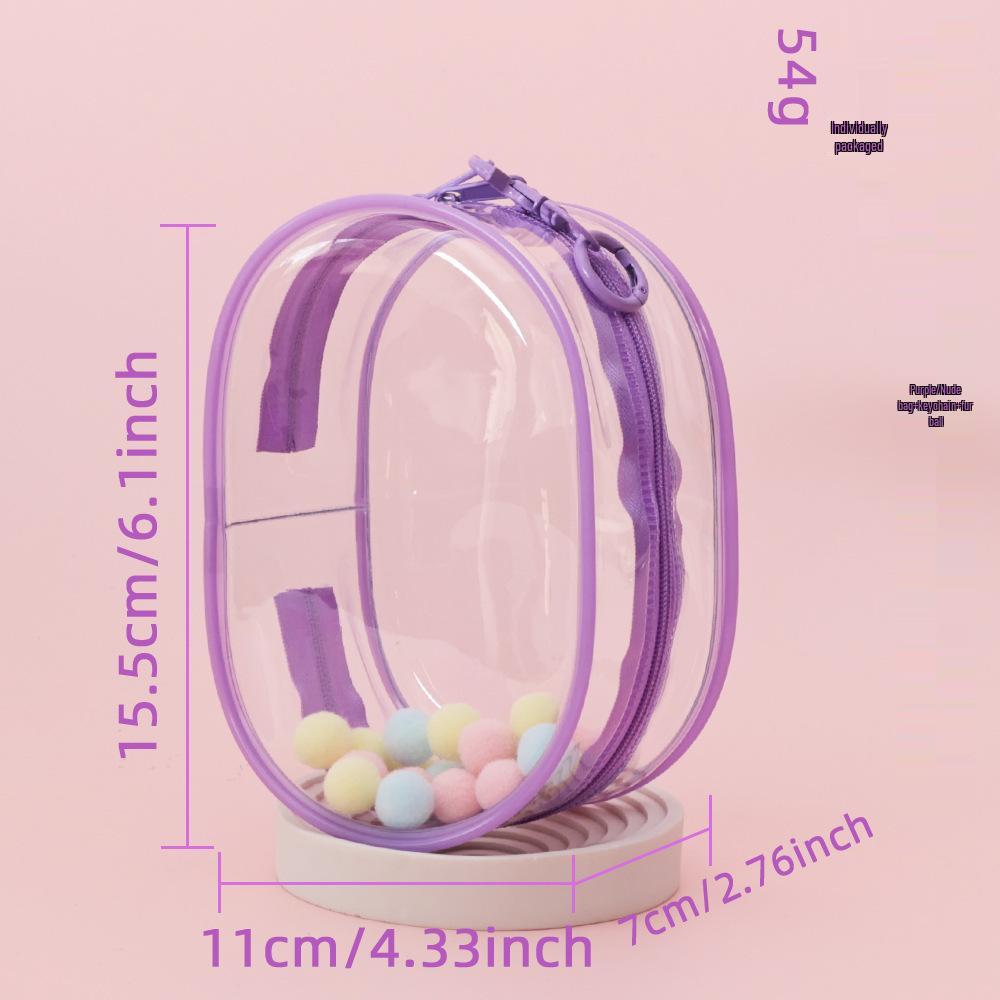 15CM Double Zipper Ita Bag: Durable Transparent Cotton Carrier for Doll Figurines