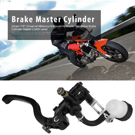 KIMISS Brake Master Cylinder Lever, 22mm 7/8  Universal Motorcycle Hydraulic Handlebar Brake Pump Cylinder Master Clutch Lever Left