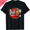 The Simpsons Duff Beer Circle Logo V2 TShirt Cotton Retro Street Fashion Mens Shirt Short Sleeve Design Printed Tshirt Tops