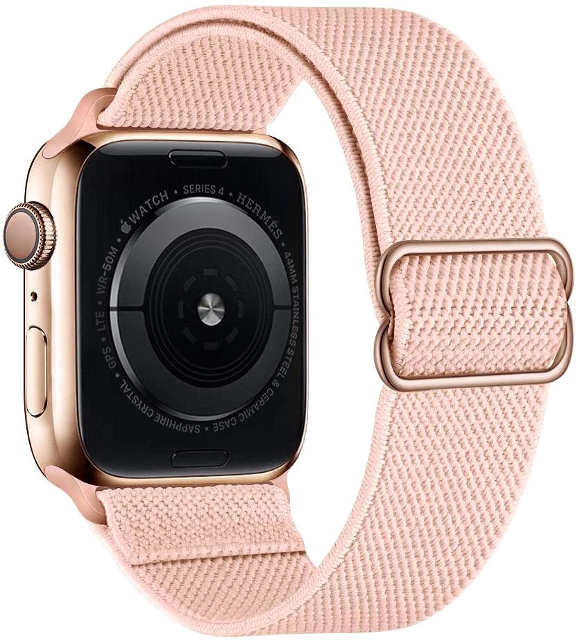 Adjustable Apple Watch Strap with Japanese Buckle - Single Loop Woven Elastic Nylon Compatible with iWatch