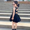 Elegante Gothic-Kleider für junge Mädchen, schwarz, ärmellos, Tutu-Kleid, rückenfrei, schulterfrei, Party-Kind-Kleider, 1 2 3 4 5 6 Jahre alt