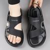 Fashion 2025 Summer New Casual Breathable Sandals for Men Dual-use Outdoor Fashion Slippers Male Solid Color Leather Sandals Man
