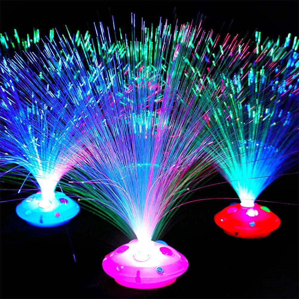 1PC Luz LED de Fibra Óptica de Color Lámpara de Noche Decoración de Boda Navideña Estrellas Brillan en la Oscuridad Juguetes para Niños Lámparas de Noche