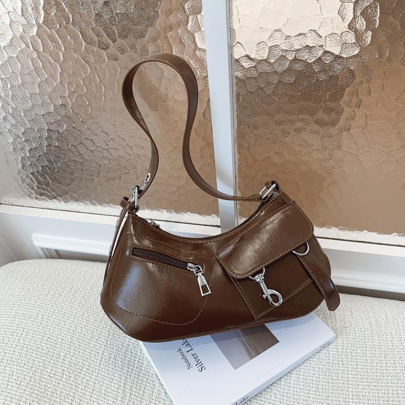 

Popular 2025 summer new zipper decorative women s underarm dumpling bag trendy personalized street underarm bag