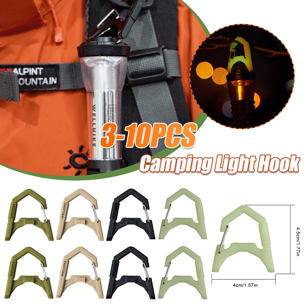 3-10PCS Camping Light Hook Camping Lantern Hanging Buckle GZ Lantern Spring Buckle for Outdoor Camping Fishing