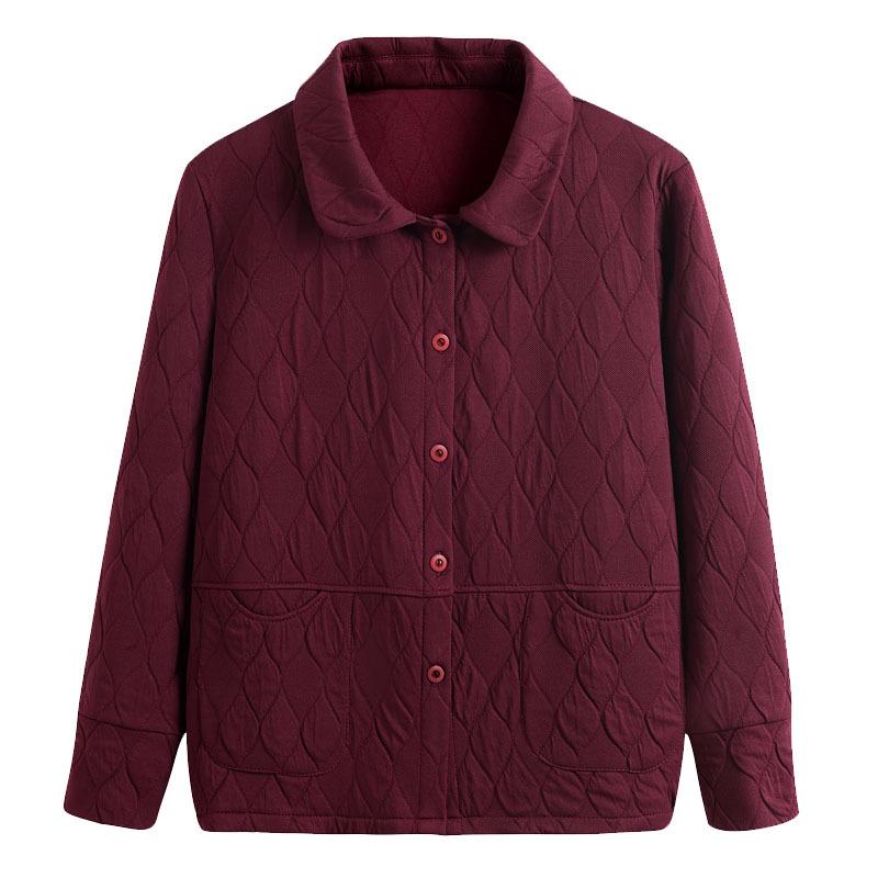 Plus Size Windbreaker for Middle-Aged and Elderly Women - Spring/Autumn Lapel Jacket
