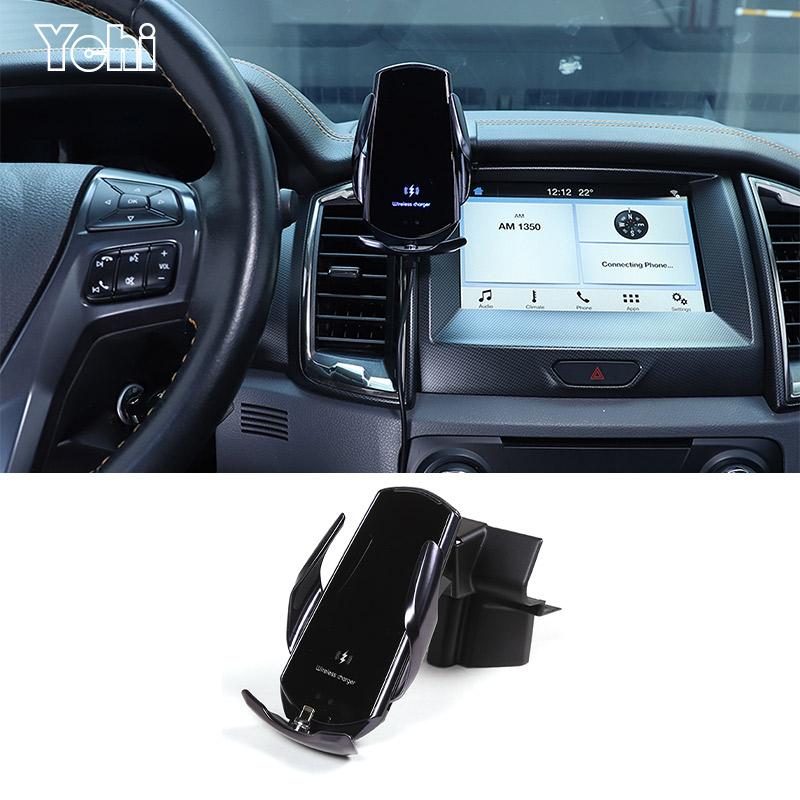 Car Central Control Mobile Phone Bracket GPS Navigation Bracket Seat For Ford Ranger Wildtrak 2015-2026 Car Interior Accessories