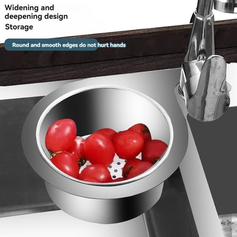 Stainless Steel Swan Sink Strainer Basket Kitchen Sink Garbage Filter Swan Dry and Wet Separation Hook Drain Rack