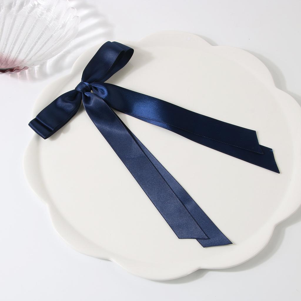 Elegant Bow Ribbon Hair Clip Fashion Simple Solid Satin Clip Hair Pin Spring Retro Headband with Clips Girls Hair Accessories