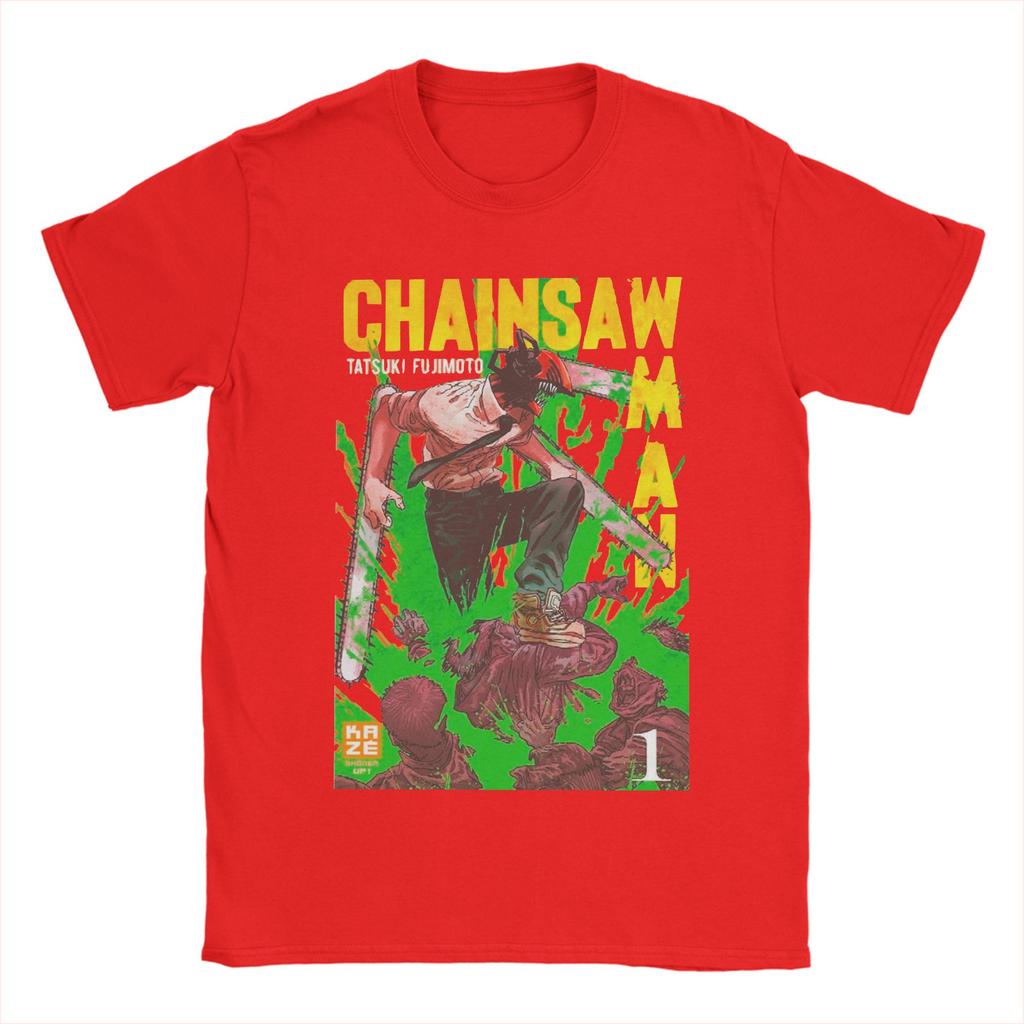ChainsawMan Aki Kobeni T-Shirts Men Chainsaw Man Anime Fun 100% Cotton Tee Shirt Round Neck Short Sleeve T Shirts Printing Tops