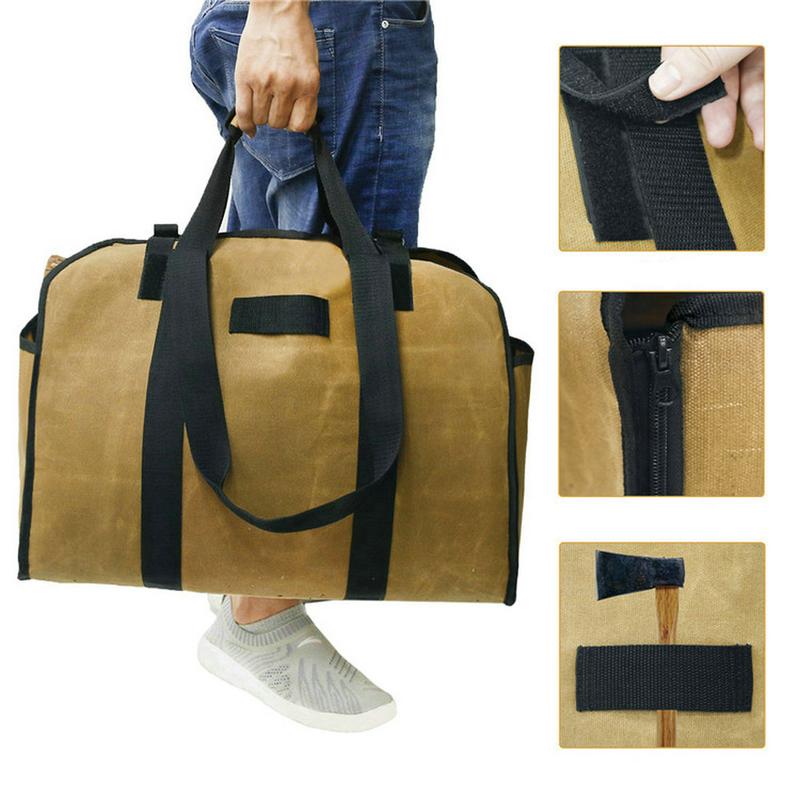 1Piece Firewood Carrier Bag Canvas Large Carrier Bag For Firewood Carrying Picnic Camping Accessories