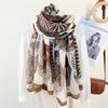 Fashion design sense retro niche lantern print scarf high sense trend temperament women travel photography long towel