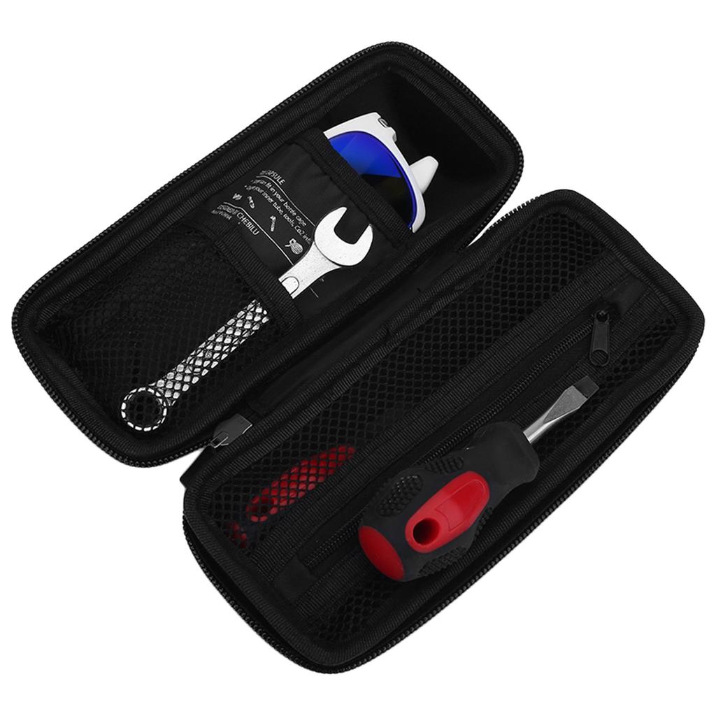 Kit de réparation de vélo de montagne étanche, sac de rangement pour outils pour vélo, boîte de rangement d'entretien, noir