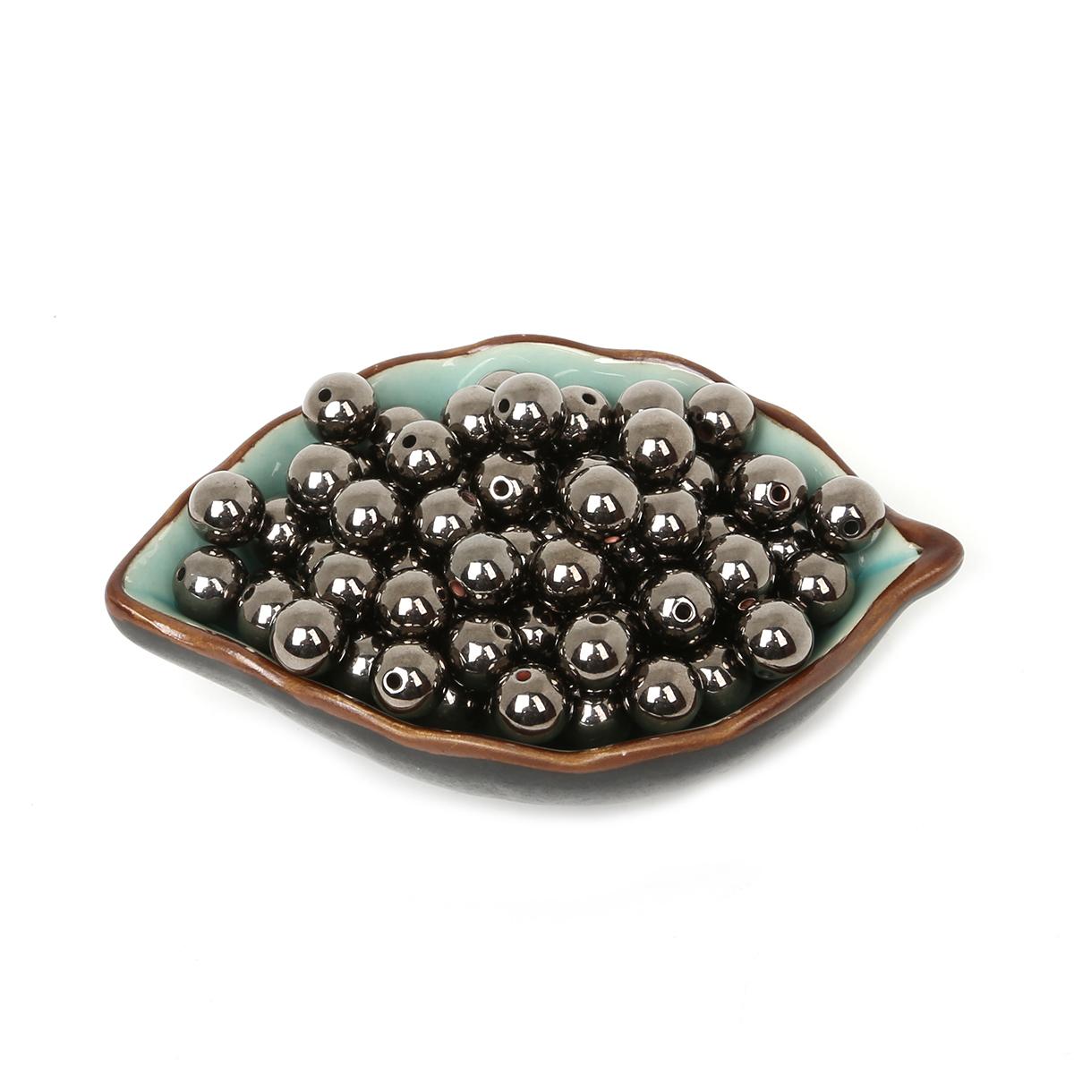 

4, 6, 8, 10, 12 мм, круглые бусины-разделители CCB с позолотой/металлическим покрытием для изготовления ювелирных изделий 10mm 50pcs чёрный