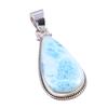 Natural Republic Larimar Gemstone 925 Solid Sterling Silver Pendant 1.75'' O6w65