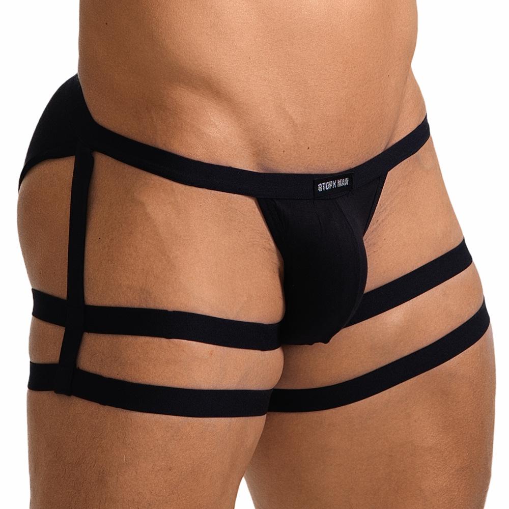 GTOPX MAN Men's Strappy Low-Waist Triangle Briefs with U-Convex Pouch - Sexy, Sweat-Absorbent Tie-Up Underwear.