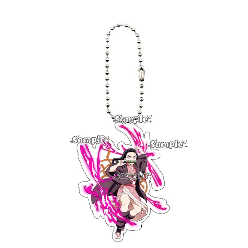 Anime Fashion Kamado Nezuko Cartoon Acrylic Keychain Pendant Charm Bag 5cm Jewelry Accessories Key Ring Gifts Toys for Friends