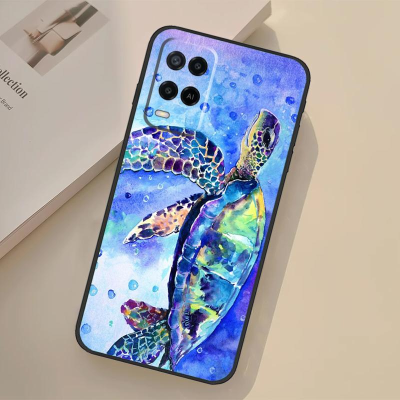 Sea Turtle Turquoise Oceanlife Case For Oppo A76 A96 A16 A17 A18 A60 A80 A40 A38 A58 A78 A98 A94 A74 A54 A15 A57 A77 A5 Pro