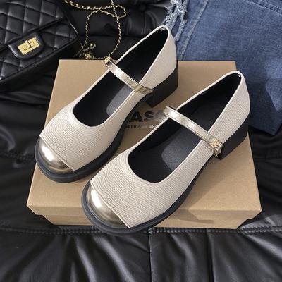 Mary Jane Women's Shoes Summer and Autumn New Popular Xiaoxiang Single Shoes Women's Versatile Thick Heel Evening Shoes