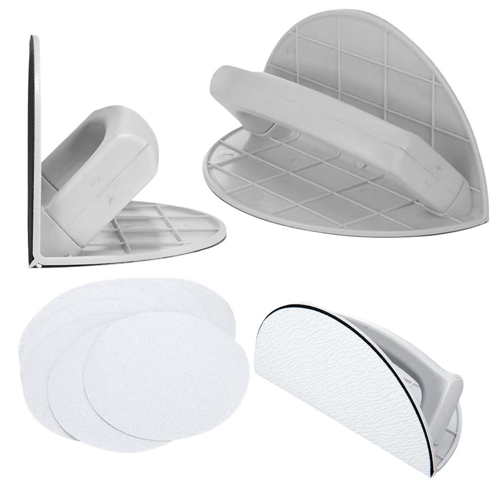 Sanding Sandpaper Tool Self-Adhesive Handheld Sander Kit Semi-Circular Internal Corner Sandpaper Grinding Tool with 10 Sandpaper