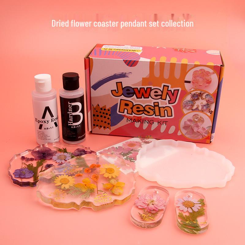 DIY Dried Flower Coaster Kit: Embossed Glue Gift Set for Teacher's Day