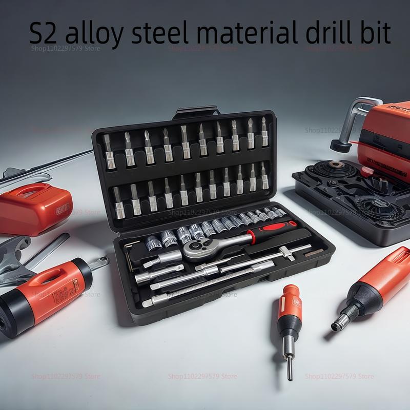 46-teiliges Motorrad-Steckschlüsselset 1/4-Zoll-Antrieb Ratschenschlüssel-Satz für Auto-Fahrradreparatur Autowartungswerkzeuge