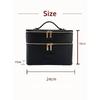 Borsa Cosmetica di Lusso a Doppio Strato di Grande Capacità per Viaggio Manico Superiore Portatile Pelle PU Multi Scomparto Custodia da Toeletta