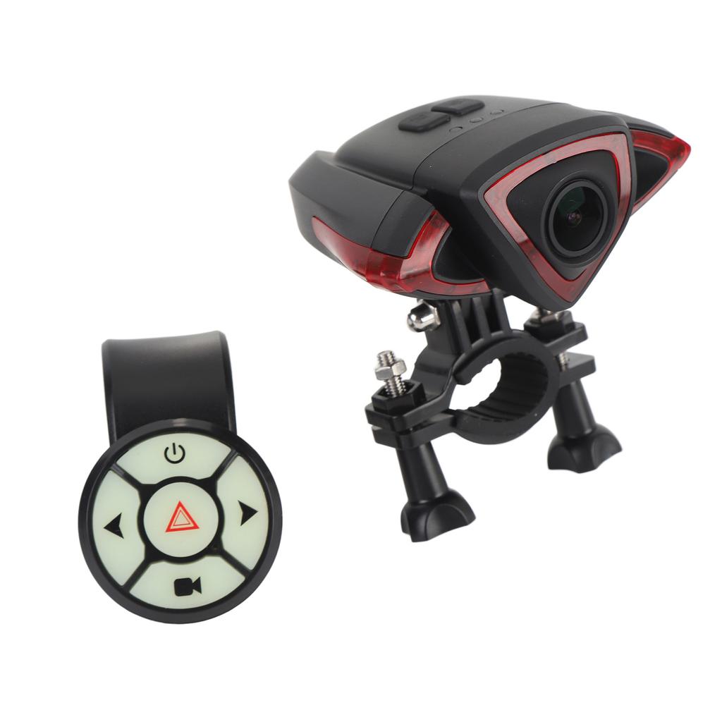 Cycling Camera with Tail Light 1080P Rear View Camera Recorder IPX5 Water Resistant 150 Degree Wide Angle EIS Anti