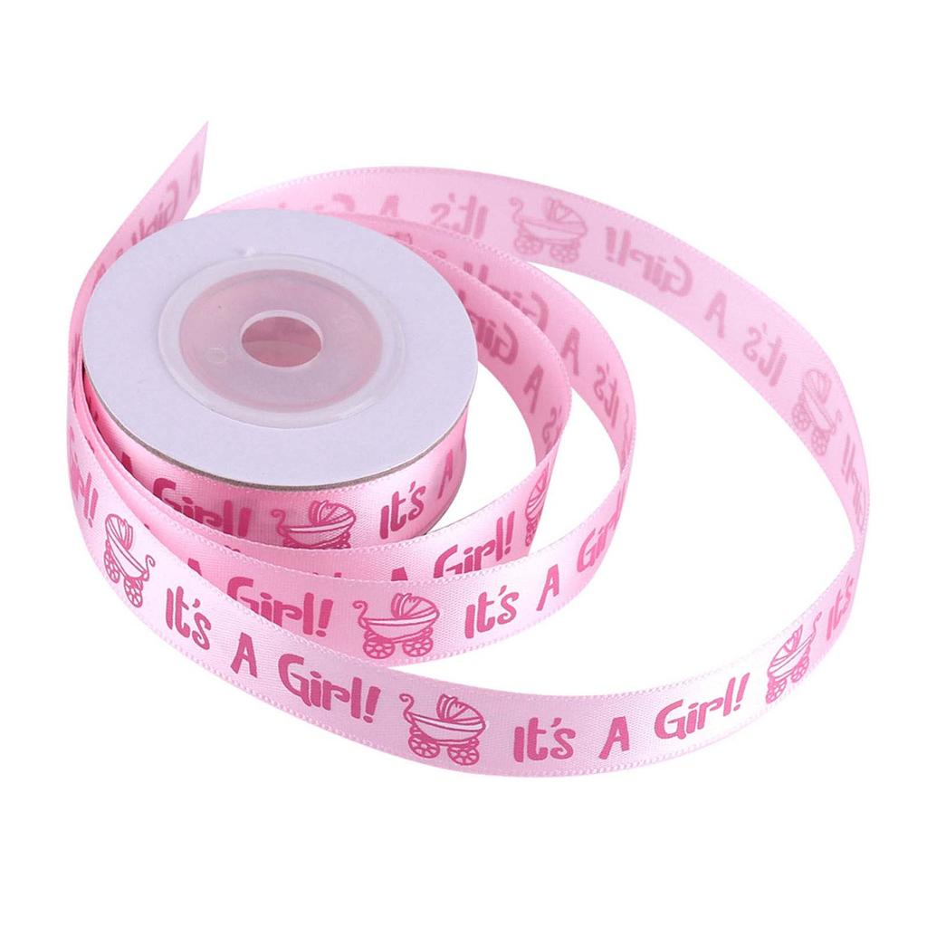 10Yards/Roll IT IS A GIRL Baby Shower Christening Party Favor Gift Stain Ribbon